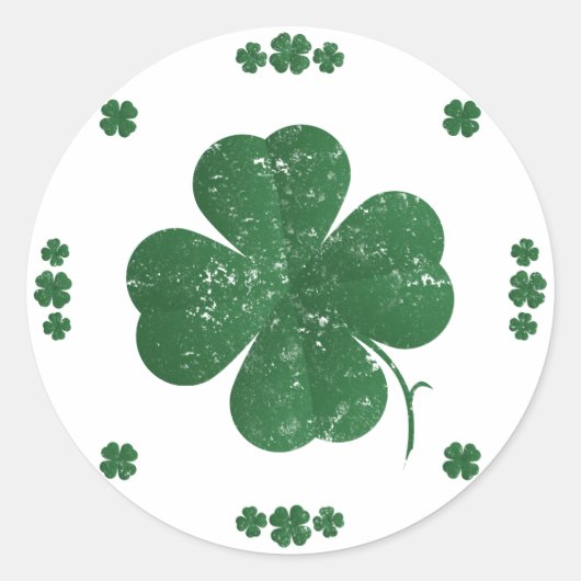 Four Leaf Clovers - stijl Ronde Sticker (Voorkant)