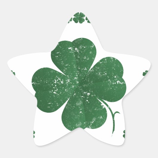 Four Leaf Clovers -  stijl Ster Sticker (Voorkant)