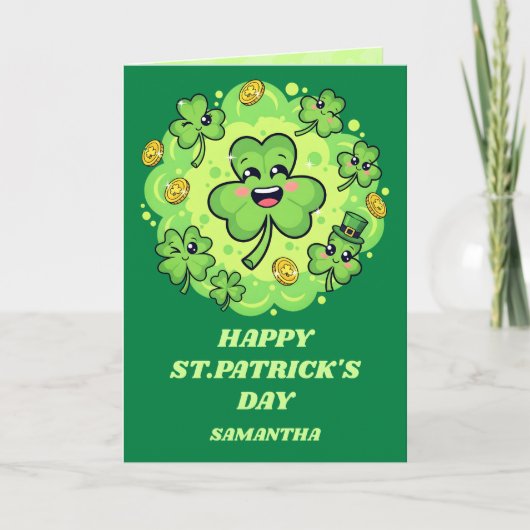 Four-Leaf Fun St. Patrick’s Day Card Kaart (Voorkant)