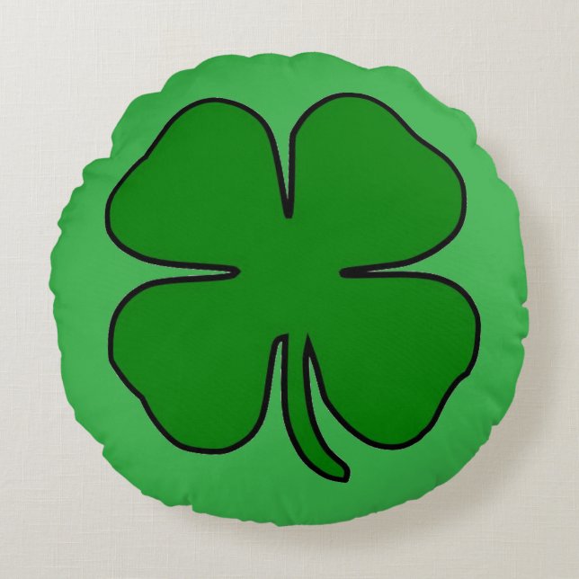 Four Leaf Love Round Pillow Rond Kussen (Voorkant)