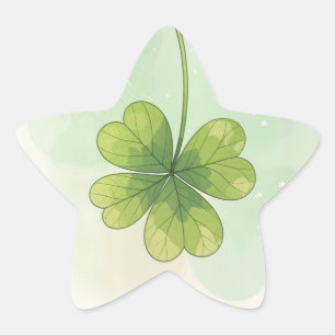 Four-Leaf Lucky Clover Design Ster Sticker