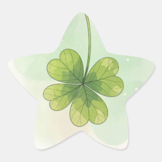 Four-Leaf Lucky Clover Design Ster Sticker
