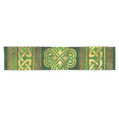 Four-leaf Lucky Clover Shamrock Ornament Korte Tafelloper (Horizontaal)