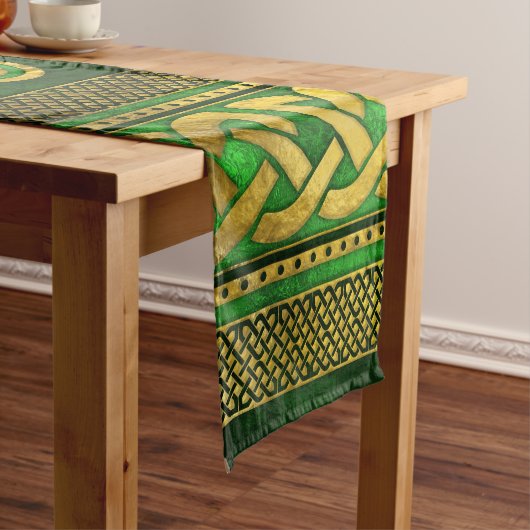 Four-leaf Lucky Clover Shamrock Ornament Korte Tafelloper (Voorbeeld)