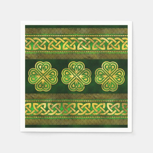 Four-leaf Lucky Clover Shamrock Ornament Servet (Voorkant)