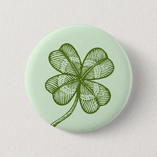 Four Leaf Lucky Clover. Shamrock. Ronde Button 5,7 Cm (Voorkant)