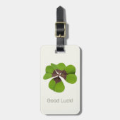 Four Leaf Lucky Clover St Patricks Day Succes Bagagelabel (Voorkant verticaal)