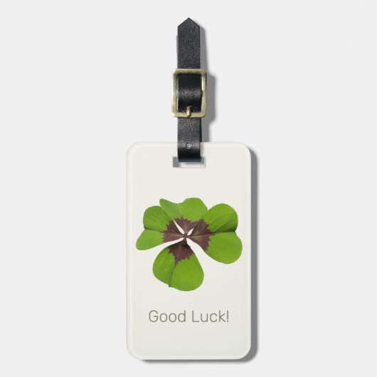 Four Leaf Lucky Clover St Patricks Day Succes Bagagelabel (Voorkant verticaal)