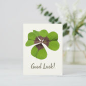 Four Leaf Lucky Clover St Patricks Day Succes Feestdagenkaart (Staand voorkant)
