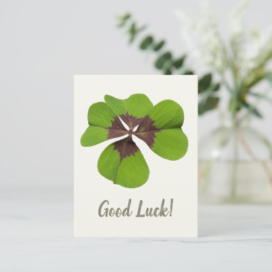 Four Leaf Lucky Clover St Patricks Day Succes Feestdagenkaart (Staand voorkant)