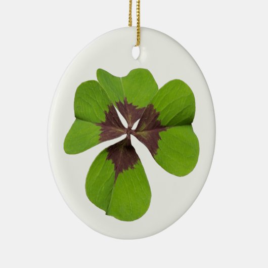 Four Leaf Lucky Clover St Patricks Day Succes Keramisch Ornament (Rechts)