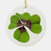 Four Leaf Lucky Clover St Patricks Day Succes Keramisch Ornament (Voorkant)