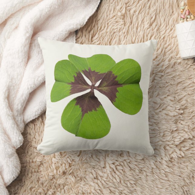 Four Leaf Lucky Clover St Patricks Day Succes Kussen (Deken)