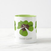 Four Leaf Lucky Clover St Patricks Day Succes Mok (Midden)