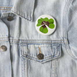 Four Leaf Lucky Clover St Patricks Day Succes Ronde Button 5,7 Cm