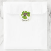 Four Leaf Lucky Clover St Patricks Day Succes Ronde Sticker (Tas)