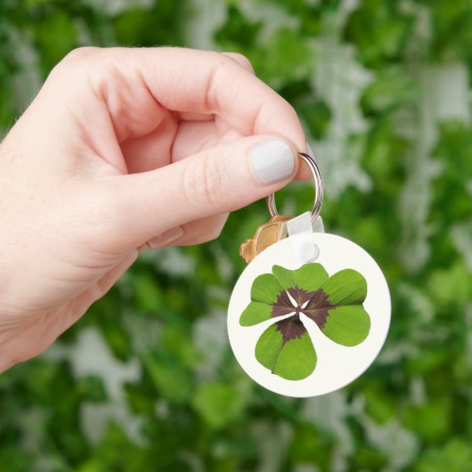 Four Leaf Lucky Clover St Patricks Day Succes Sleutelhanger (Hand)