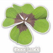 Four Leaf Lucky Clover St Patricks Day Succes Sticker (Voorkant)