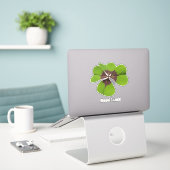 Four Leaf Lucky Clover St Patricks Day Succes Sticker (Laptop op bureau)