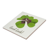 Four Leaf Lucky Clover St Patricks Day Succes Tegeltje (Zijkant)