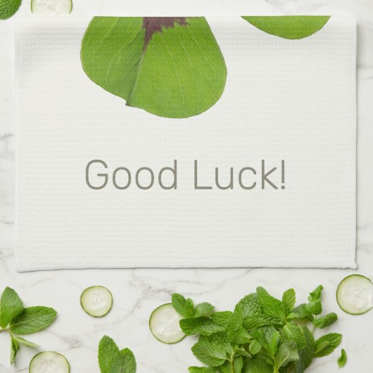 Four Leaf Lucky Clover St Patricks Day Succes Theedoek (Gevouwen)