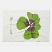 Four Leaf Lucky Clover St Patricks Day Succes Theedoek (Horizontaal)
