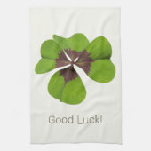 Four Leaf Lucky Clover St Patricks Day Succes Theedoek (Verticaal)