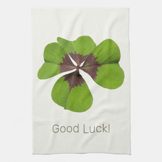 Four Leaf Lucky Clover St Patricks Day Succes Theedoek (Verticaal)