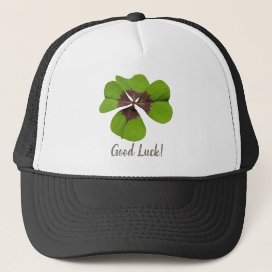 Four Leaf Lucky Clover St Patricks Day Succes Trucker Pet (Voorkant)