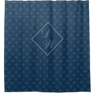 Four Leaf Rosette Luchtmacht Blauw Foulard patroon Douchegordijn
