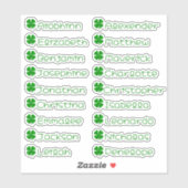 Four Leaves Clover Custom Meervoudige Naam Sticker (Vel)