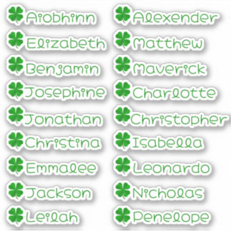 Four Leaves Clover Custom Meervoudige Naam Sticker