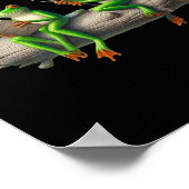 Four Legs Frog On A Log Frog Fishing Dragonfly Rea Poster (Hoek)