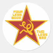 Four legs good ronde sticker (Voorkant)