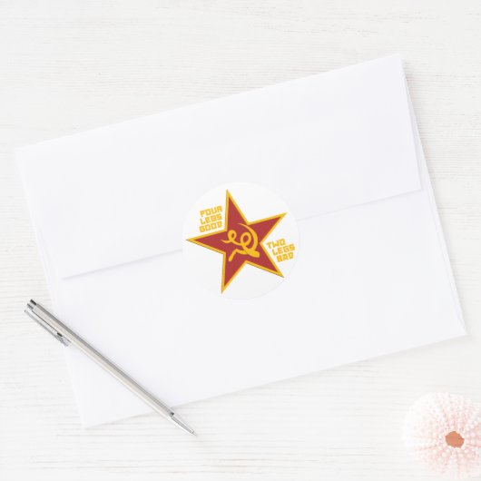 Four legs good ronde sticker (Envelop)