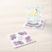 Four Lilah Flower: Gepersonaliseerde bruiloft Onde Kartonnen Onderzetters (Insitu)