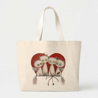 Four Little Love Cats Grote Tote Bag
