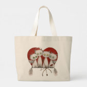 Four Little Love Cats Grote Tote Bag (Achterkant)