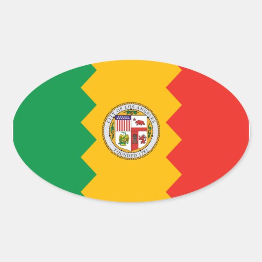 FOUR Los Angeles Flag Ovale Sticker (Voorkant)