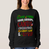 Four Main Food Groups Candy Canes Syrup Christmas Trui (Voorkant)