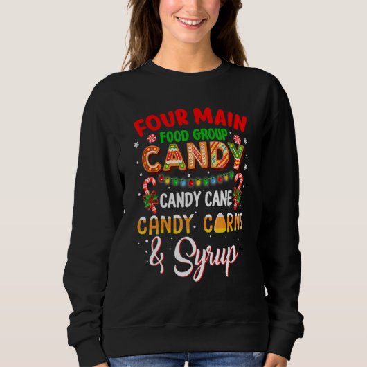 Four Main Food Groups Elf Buddy Christmas Pajama Trui (Voorkant)