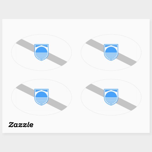FOUR Mostar Flag Ovale Sticker (Vel)