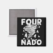 Four Nado Fournado 4th Birthday 4 Years Old  Magneet (Voorkant / Achterkant)
