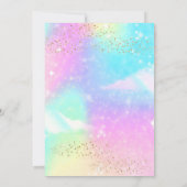 Four Nado Rainbow Glitter 4de verjaardagsfeestje  Kaart (Achterkant)