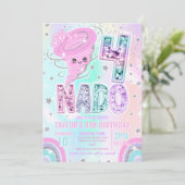 Four Nado Rainbow Glitter 4th Birthday Party  Kaart (Staand voorkant)