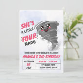 Four-Nado Tornado Vierde Verjaardagsfeest Kaart (Staand voorkant)