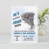 Four-Nado Tornado Vierde Verjaardagsfeest Kaart (Staand voorkant)