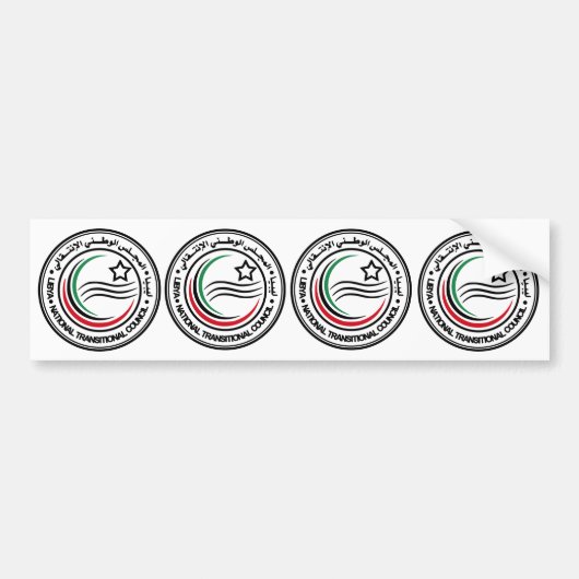FOUR Nationale Overgangsraad Libië Zegel Bumpersticker (Voorkant)