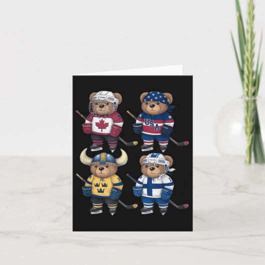 Four Nations Battle Global Face-off Teddy Bear Hoc Kaart (Voorkant)