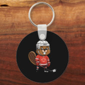 Four Nations Ttle Glol Face-off Canadese Bever Ho Sleutelhanger (Voorkant)